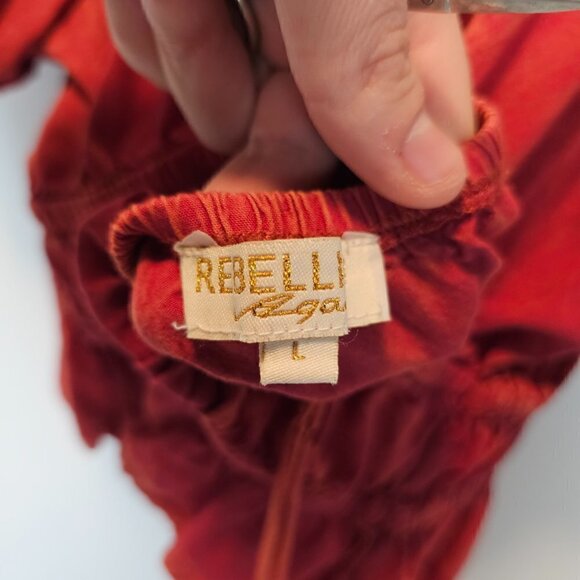 Rebellion Again Cropped Strappy Back Off Shoulder Top Large - Picture 2 of 8